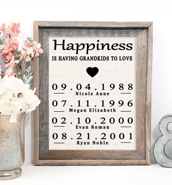Happiness Is Having Grandkids To Love, Personalized Gift for Grandma  Ready to s...