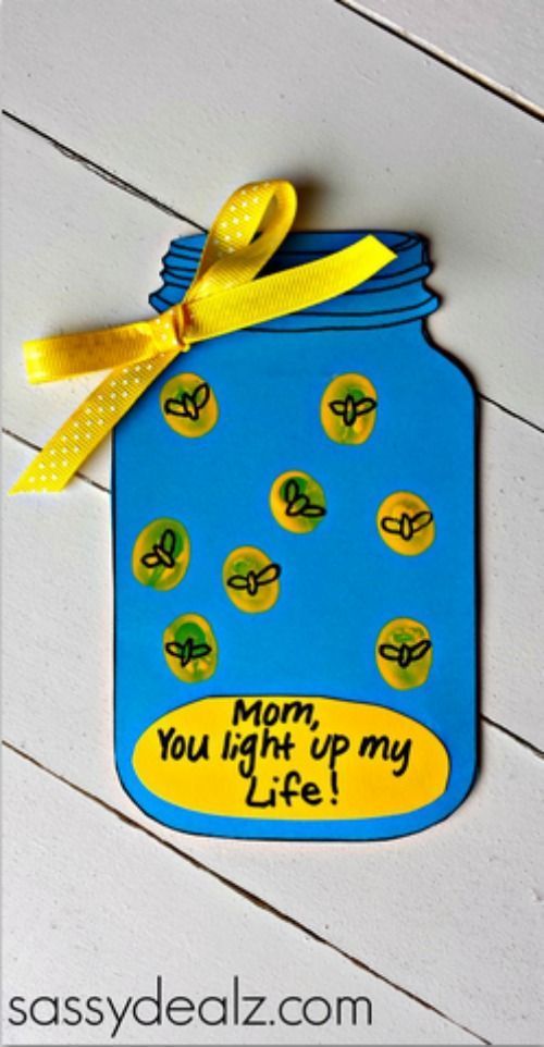 “Mom, you light up my life” lightning bug craft  Mother’s Day Crafts for K...