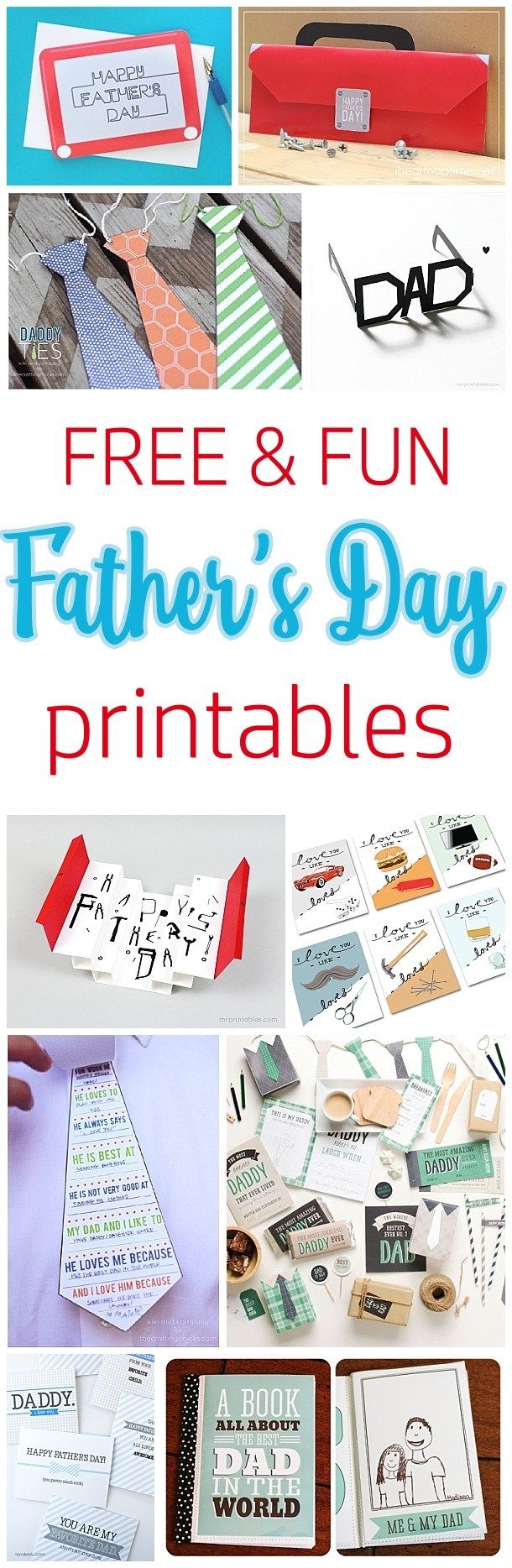 Free and Fun Father's Day Printables - Cards and Paper Crafts - EASY DIY Pro...