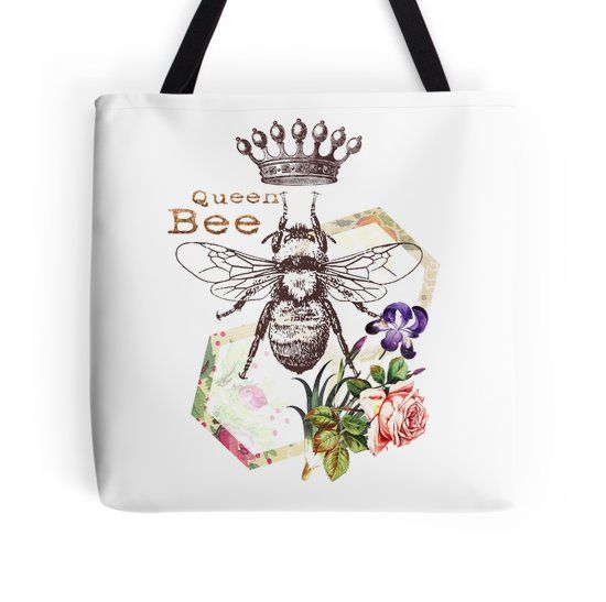 Queen Bee - Vintage Retro - Floral Nostalgic Art For Girls, Women / Biene, Biene...