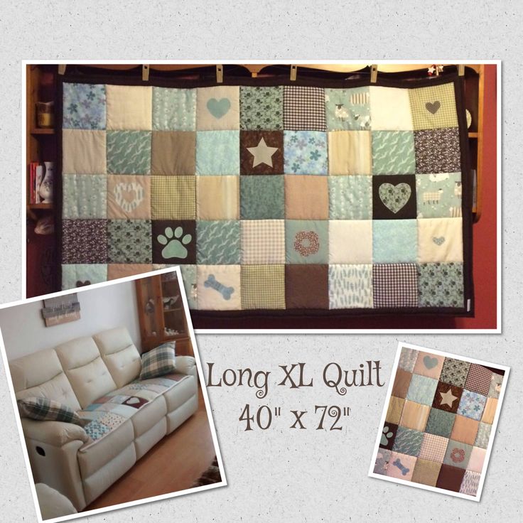 Personalised patchwork quilt handcrafted to order £90 #Quiltedthrow #Personalis...