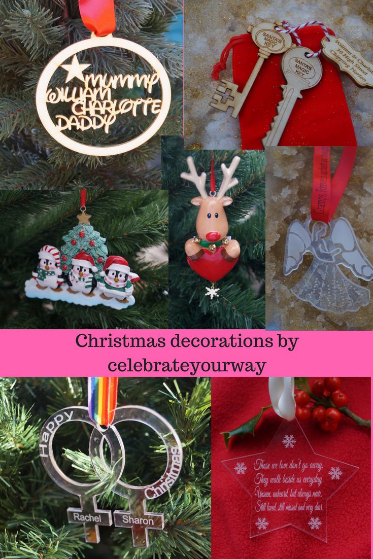 Personalised Christmas decorations by celebrateyourway #etsy #christmas #christm...