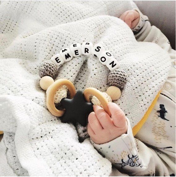 personalised baby rattle
