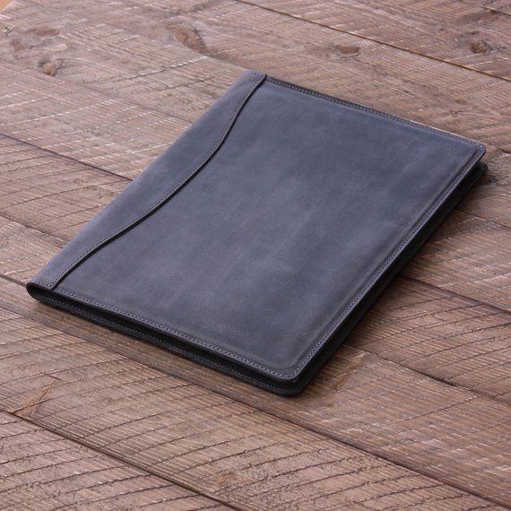 PERSONALIZED Leather Padfolio Monogrammed Leather Portfolio Cover Custom Corpora...