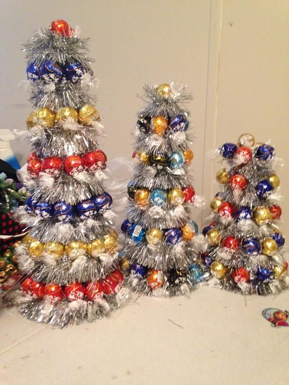 Lindt ball Christmas tree with lindt truffles.  Great for corporate gifts!!