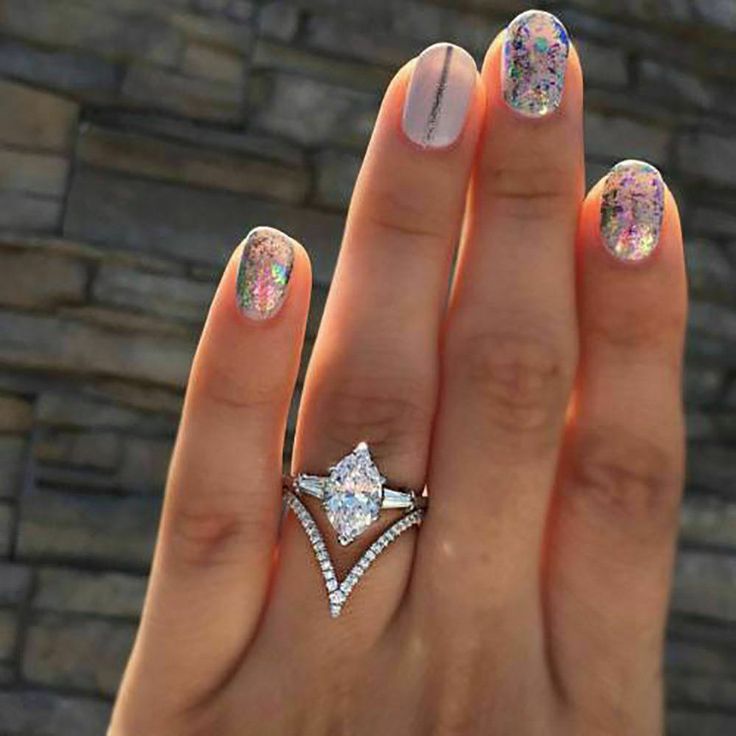 Triangle Silver Plated Ring Band Womens Fairy Elfin Cubic Zirconia CZ Jewelry #U...