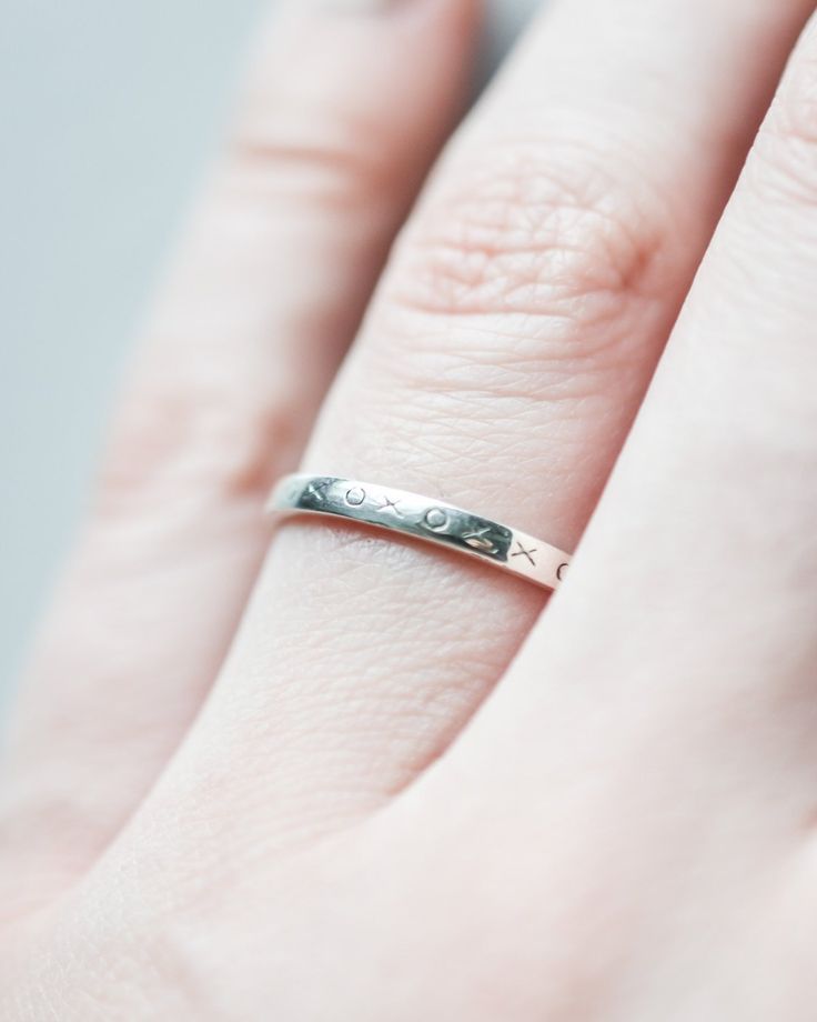 Sterling Silver XO Stacking Ring – Silver and Ivy