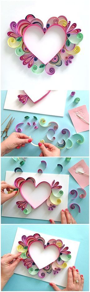 Learn How to Quill a darling Heart Shaped Mother's Day Paper Craft Gift Idea...
